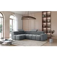 Fun Möbel Ecksofa Sofa Designersofa FUN NUBE in Stoff Salvador, Ottomane Rechts oder Links, Einstellbare Kopfstützen (x5)