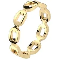 viva-adorno Fingerring Edelstahl Ketten Ring Kettenglieder poliert Gold Glieder Damenring