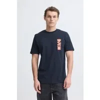 Blend Rundhalsshirt BHSun (1-tlg) Modernes T-Shirt mit floralem Print und Backprint