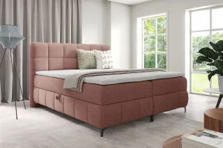Boxspringbett Schlafzimmerbett SOPHIE 180x200cm Stoff Aragon Rosa