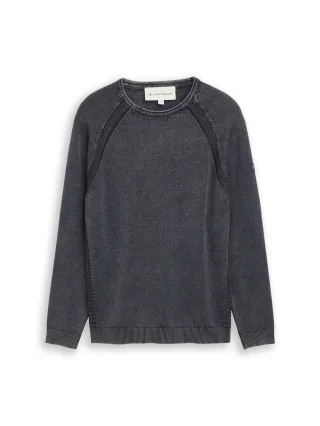 Tom Tailor - Strickpullover aus Baumwolle sky captain blue - Gr. - L