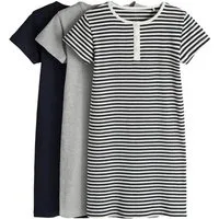 The Set Shirtkleid The Set Kurzärmeliges Henley-Kleid, 3er-Pack (3-tlg)