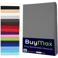 Buymax Spannbettlaken Buymax Jersey aus 100% Baumwolle, Jersey, Gummizug: Rundumgummi, (1 Stück), Pflegeleicht und Atmungsaktiv in Verschiedenen Farben und Größen