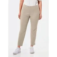 GOLDNER Caprihose Stretchhose mit Seitenschlitzen (CURVY) Unifarbenes Design mit praktischem Schlupfbund