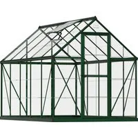 Palram - Canopia Gewächshaus Harmony, BxTxH: 185 x 305 x 208 cm, 0,7 mm Wandstärke, Set, inkl. Fundamentrahmen, mit klaren Polycarbonatplatten, grün