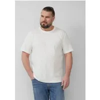 s.Oliver T-Shirt T-Shirt mit Flammgarnstruktur kurzarm, Rundhals, Logo