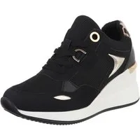 Ital-Design Damen Low-Top Freizeit Sneaker (88577415) Keilabsatz/Wedge Sneakers Low in Schwarz