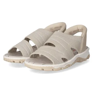 Rieker Sandalen - Gr. 36 - Beige - Textil & Synthetik