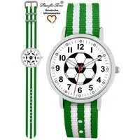 Pacific Time Quarzuhr Kinder Armbanduhr analog Mädchen Jungen Fußball Fan Sport, Wechselarmband Mix and Match - Gratis Versand