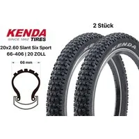 KENDA Fahrradreifen 2 Stück 20 Zoll KENDA Slant Six Fahrrad Reifen 20x2.60 Cross Country, (2-tlg)