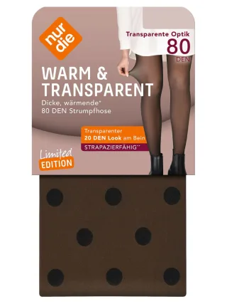 NUR DIE Damen Feinstrumpfhose Warm & Transparent Print 2-Pack