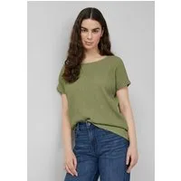 s.Oliver Kurzarmshirt T-Shirt T-Shirt aus Strukturjersey mit überschnittenen Schultern