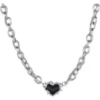 Firetti Kette mit Anhänger Schmuck Geschenk Edelstahl Halsschmuck Halskette Ankerkette Herz, mit Harzstein (synth)