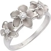 Firetti Fingerring Schmuck Geschenk Silber 925 Silberring Blume/Blüte, mit Zirkonia (synth)