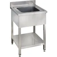 GastroHero Arbeitstisch Spültisch 60x70 cm - Edelstahl mit Becken - Gastro - Spüle