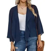 Oemmn Bolero Damen Chiffon Elegant Bolerojacke Leicht Luftig Jäckchen 3/4