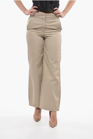 High-Waist Straight-Fit Hose in Beige