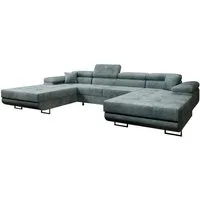 Luxusbetten24 Schlafsofa Designer Sofa Calvera U in Cord, mit Stauraum und Schlaffunktion