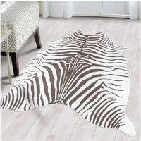 SIMPEX24 Teppich Tigerfell imitat, Rechteckig, Höhe: 7 mm, Fellteppich Kuhfell Tigerfell Imitat Digitaldruck Waschbar Rutschfest