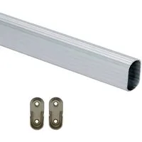 HOOZ Kleiderstange Kleiderstange Silber mit Halterung - 50 cm (1 St., 50 cm - kürzbar), aus Metall