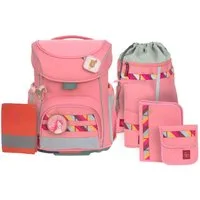 LÄSSIG Schulranzen School Set Slim Unique - Schulranzen Set 7tlg. (Pink)