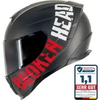 Broken Head Motorradhelm BeProud Sport Rot (Mit Schwarzem Visier), Hochwertiges Design