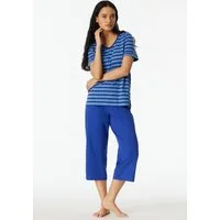 Schiesser Schlafanzug Casual Essentials mit modisch umgeschlagenen Ärmeln