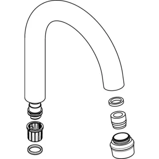 hansgrohe Auslauf komplett Axor Montreux 97992830 Zweigriff Armatur WT/HWB polished nickel