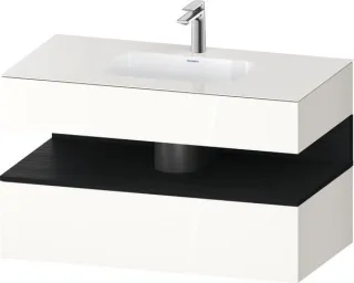 Duravit Qatego Einbauwaschtisch mit Konsolenwaschtischunterbau Weiß Hochglanz 1000x550x600 mm - QA47 QA4786016220000