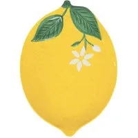 EasyLife Servierplatte Fleurs et Citrons, Porzellan, Spülmaschinengeeignet, Mehrfarbig, Zitronen, H: cm