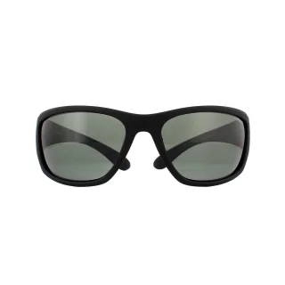 Polaroid Wrap Mens Rubber Schwarz Grau Polarisierte Sonnenbrille