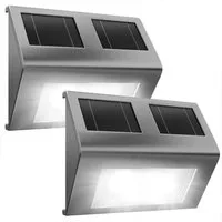 monzana LED Solarleuchte, Solarleuchte, 2er Set Hängend Solarlampe für Außen Edelstahl Wetterfest Wandleuchte