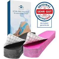 Axion Kinesiologie-Tape Precut Kinesiologie Tape 2er Set Pink und Schwarz (50-St) MEDIZINPRODUKT