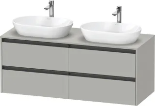 Duravit Ketho.2 Konsolenwaschtischunterbau wandhängend Betongrau Matt 1400x550x568 mm - K24898B07070 K24898B07070000