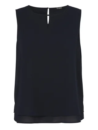 Frapp - Bluse Rundhals ohne Arm navy - Gr. - 46