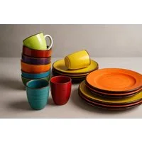 Riyashop Geschirr-Set Keramiktassen Set 6 Stück 300 ml Kaffeetassen mit Henkel Hochwertige