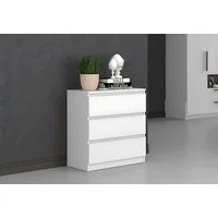 Home Collective Kommode Highboard Sideboard für Flur Schlafzimmer Wohnzimmer (Perfekt für Wohnzimmer, Schlafzimmer oder Esszimmer), mit 3 Schubladen, Breite 70 cm Höhe 75, weiß