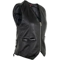 MDM Motorradweste Damen Lederweste aus Lammnappa – Slim Fit Biker Style mit Schnürung