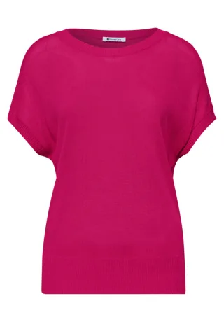 Street One - Stricktop mit U-Boot-Ausschnitt pink - Gr. - 44