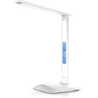 Brandson Schreibtischlampe LED Tischlampe mit 450 Lumen, 3 Lichtfarben und 5 Helligkeitsstufen, Dimmfunktion, Farbwechsel, mehrere Helligkeitsstufen, Temperatur-, Alarm- & Kalenderfunktion, LED fest integriert, warmweiß, neutralweiß, tageslichtweiß, 