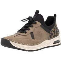 Rieker Slip-On Sneaker Schlupfschuh, Slipper, Freizeitschuh, Halbschuh mit Leo-Einsatz