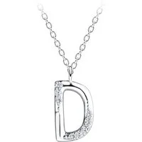 ALEXANDER YORK Kette mit Anhänger Buchstabenanhänger D, 2-tlg., 925 Sterling Silber