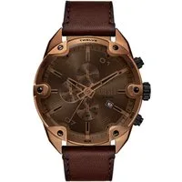 Diesel Chronograph Spiked DZ4698, Quarzuhr, Armbanduhr, Herrenuhr, Lederarmband, analog, Tag