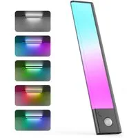 ANYSUN LED Lichtleiste ohne Kabel, RGB Küchenschrank mit Bewegungsmelder und Lichtsensor, 40 cm, 1500 mAh Akku, LED fest integriert, Farbwechsler, Kaltweiß, Aufladbar Schranklichter Stimmungslicht für Schlafzimmer Spielzimmer