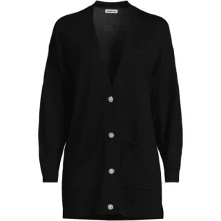 Merino-Cardigan mit Strassknöpfen für Damen, Damen, size: regular, Rot, Wolle, by Lands' End
