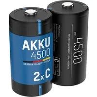 ANSMANN AG Akku Baby C, 4500 mAh 1,2V, 2 Stück, geringe Selbstentladung Akku 4500 mAh (1.2 V)
