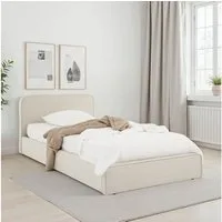 IDIMEX Polsterbett MARINI, Bett 90x200 cm mit Lattenrost Einzelbett mit Kopfteil Stoffbezug creme