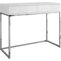Lookway Konsolentisch BLANCO GLAMOUR auf verchromtem Gestell, 100x81x42 cm