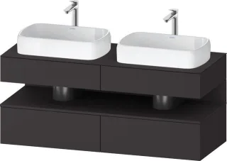 Duravit Qatego Konsolenwaschtischunterbau wandhängend Graphit Supermatt 1400x550x600 mm - QA47670808 QA4767080800000