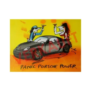 Udo Lindenberg Original Aquarell 2014 "Panic Porsche Power -...